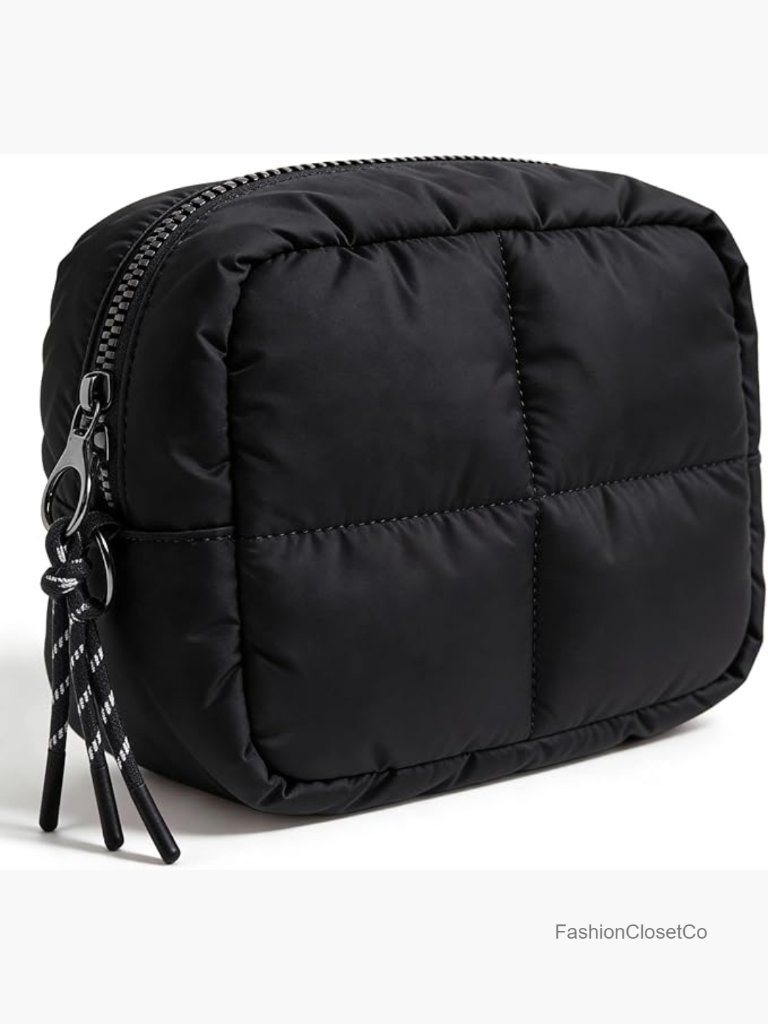 Quilted Puffer Makeup Bag Cosmetic Organizer Travel Toiletry Pouch